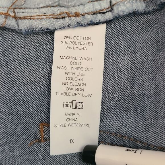 Pinkblush Womens Navy Blue Distressed Maternity Plus Size Jeans 1X - Picture 11 of 12